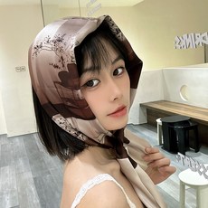 피어니스트 배색 실크 다용도 스카프