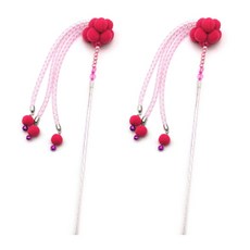 부투펫 고양이 폼폼 반짝이 방울 막대 장난감, 핑크, 2개