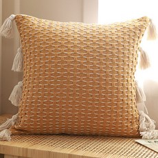 Moment 菱格紋編織流蘇抱枕 CJ-MA84, 混合顏色