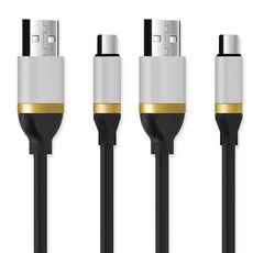 칼론 C타입 퀵차지 고속충전 케이블 KC-TC02, 1m, 블랙, 2개