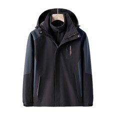 Auls 男士撞色刷毛疊穿保暖戶外防水兩件式刷毛外套 #21771