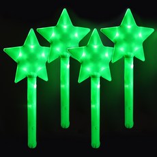 바에이비오 LED 대형 별 응원봉 콘서트 스타 야광봉, 그린, 4개