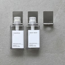 에브리윅 스텐 샴푸 걸이 3p 공병 450ml 3p 스티커 3종, 3세트, 실버