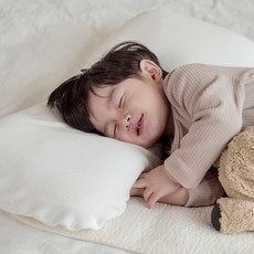 La vikit 嬰幼兒用寬版防滑脫頸椎枕 + 純棉枕套組, 白色