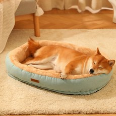 KimPets Pastel Pet 寵物深層睡眠橢圓形坐墊, 1個, 綠色