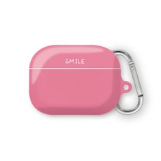 프루그나 심플스마일 에어팟 3세대 하드 케이스 + 카라비너, 핑크(케이스), 단일색상(카라비너), 1개