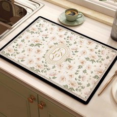 여신 미끄럼 방지 규조토 주방 고급 흡수 속건 식탁매트, 스타일13, 2개, 30 x 50 cm