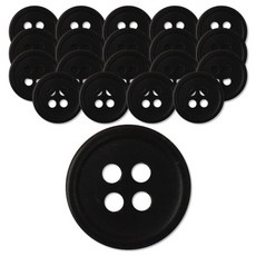동대문단추왕 셔츠 블라우스 요크 무광 단추 11mm, 블랙, 20개