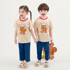 olomimi 兒童透氣NiceDaram八分棉質上下衣套組