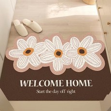 DM 歡迎花卉刮泥地墊, 混合色, 1個