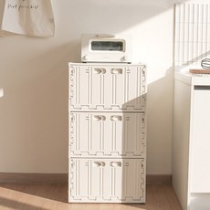 올라잇 폴딩박스 3단, 아이보리, 1개