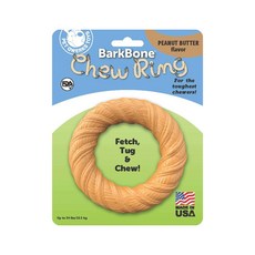 바크본 나일론 링 피넛버터맛 중형견 이갈이 장난감 M, 갈색, 1개