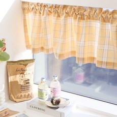 FORHOME 手工丹麥風短門簾, 卡士達