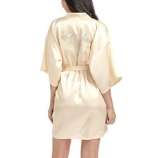 新娘鑽石亮粉浴袍 XXL, 香檳黃, 1個