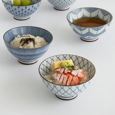 LOKO LIVING 有田燒圖樣碗5入組, 藍色, 1套, 碗 5種