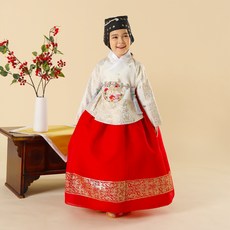 嬰兒絲綢女孩阿里金箔丹桂韓服套裝