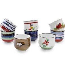 BESTDECO 花瓷清酒杯 8 件套, 混色, 1套
