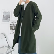 PLAYS 男士V領單扣長版開襟衫