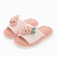 Rabbit Foot 全家胡蘿蔔兔開口客廳室內拖鞋, 粉紅色, 1個