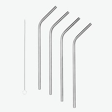 Brinicle 不銹鋼彎曲吸管 4p + 洗滌刷套裝, 1套