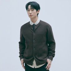 MIND BRIDGE 男士 Do Good 圓領半寬鬆版型開襟衫 MZCD7120