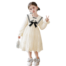 MISOPAPA 女童She's水手領蝴蝶結洋裝