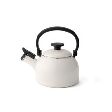 EJIRY 琺瑯笛音茶壺, 1.6L, 白色的