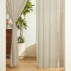 엑스터 모던 심플 주방 방문 창문 다용도 봉집형 문발 가림막 커튼