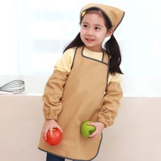 BEBE CHOUETTE 兒童帆布圓形圍裙 + 頭巾 + 袖套組