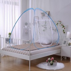 Hansbi夏季簡易床一觸式帳篷蚊帳, Clova White