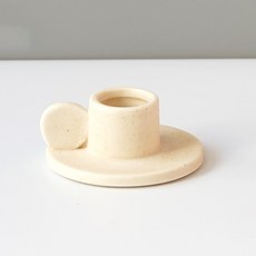 심플앤글로우 가정용 파티 인테리어 촬영 감성 도자기 캔들 홀더 커피잔, 베이지