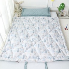 보떼하우스 사계절용 면 일체형 낮잠이불 마이크로화이버 베개솜, 피싱베어 블루