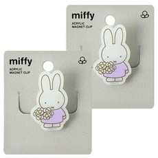미피 아크릴 마그넷 클립 플라워, 혼합색상, 2개