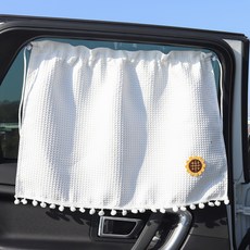 창안애 자수패치 차량용 햇빛가리개 커튼 RF, 시어기다림, 1개