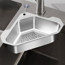 리빙메이커 304스텐 싱크대 코너 음식물 쓰레기 거치대, 실버, 1개