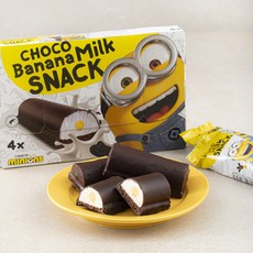 미니언즈 초코바나나 밀크 스낵 4개입, 108g, 1팩