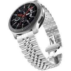 Yoitch 不鏽鋼錶帶手錶 20mm, 銀, 1個