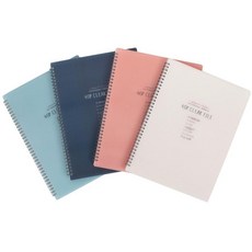 TOCTOC A4 40頁線圈資料夾 4入組 (粉色/海軍藍/天空藍/象牙白), 4個, 粉色、海軍藍、天藍色、象牙色