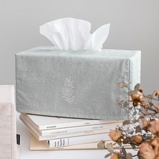 ssueim 圖案刺繡長方形面紙套 2入, 葉子