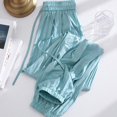 女款垂墜鬆緊帶涼感束口褲
