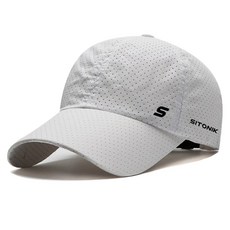 SITONIK 男女通用運動網眼棒球帽 白色 均碼 1個