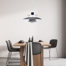 Wonha餐桌廚房粉彩1等吊燈 300, 灰色+粉色