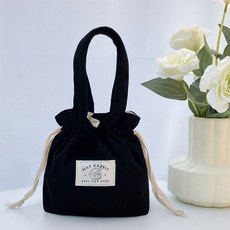 Allode 束口燈芯絨包, 10 黑色