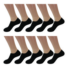 CAPACCI 男士腳背帶運動無緩衝踝襪 10雙, 10個, 素色黑