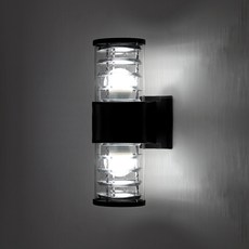 鐵網圓筒雙頭壁燈, 黑色