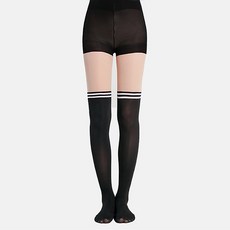 INCONTRO 假及膝襪高爾夫絲襪, 1個, 杏黑線