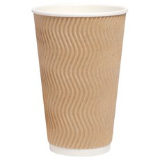 Happypack 三信商社 Hankyul 波浪紋冷飲三層牛皮紙杯 470ml, 25入, 4個