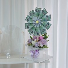 LOVELY FARM 人造錢風扇花朵蛋糕 10入組, 紫色, 1套