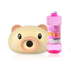 Seoha House 自動肥皂泡相機 + 補充液 1250ml 套裝, 米色(泡泡相機)