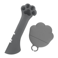 DING DONG PET 寵物貓掌罐頭湯匙+蓋子組, 灰色, 1套